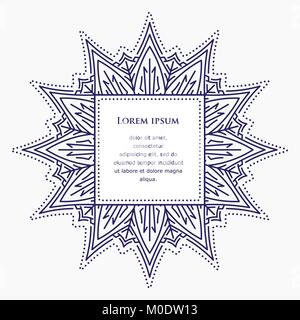 Abstrakte spitze Design - Mandala mit Platz kopieren Platz für Text. Vector Illustration für Ihr Design. Stock Vektor