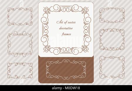 Große vintage Frames mit leeren Platz für Text in einer ungewöhnlichen gestreiften Hintergrund. Vector Illustration. Stock Vektor