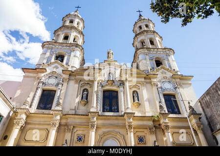Buenos Aires Argentinien, San Telmo, historisches Zentrum, San Pedro Gonzalez Telmo Kirche, katholische Kirche, Religion, Neobarock, Glockenturm, Außenansicht, Faca Stockfoto
