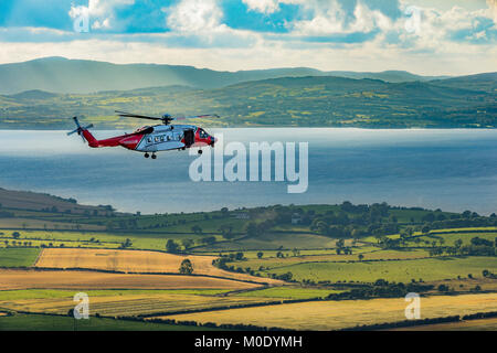 Ein rettungshubschrauber An Grianan von Aileach, Co Donegal Stockfoto