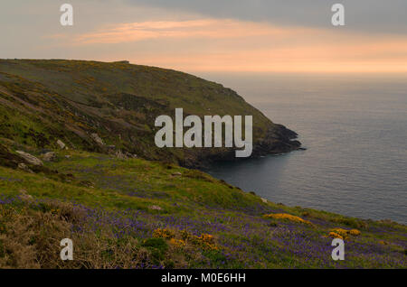 Sonnenuntergang über Botallack auf der Nordküste von Cornwall Cornwall Stockfoto