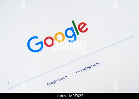 Computer Screenshot von Google Logo Stockfoto