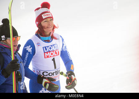 Cortina d'Ampezzo, Italien. 21 Jan, 2018. Johanna Schnarf von Italien an der Cortina d'Ampezzo FIS Weltcup in Cortina d'Ampezzo, Italien am 21. Januar 2018. Credit: Rok Rakun/Pacific Press/Alamy leben Nachrichten Stockfoto