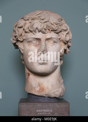 Antinous (111-130 AD). Liebling von Kaiser Hadrian. Portrait datiert nach 130 AD. Marmor Stockfoto