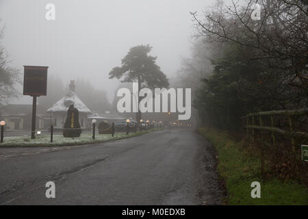 Biggin Hill, Großbritannien, 21. Januar 2018, Foggy in Biggin Hill, Kent nach leichtem Schneefall und Temperaturen nahe dem Gefrierpunkt © Keith Larby/Alamy Leben Nachrichten bleiben Stockfoto