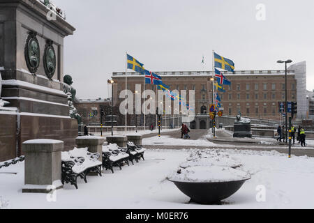 Stockholm, Schweden, 17. Januar, 2018. Vom 17. bis 19. Januar, der isländische Präsident Guðni Thorlacius Jóhannesson, Besuch von Schweden. Stockfoto