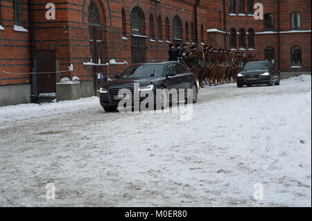 Stockholm, Schweden, 17. Januar, 2018. Vom 17. bis 19. Januar, der isländische Präsident Guðni Thorlacius Jóhannesson, Besuch von Schweden. Stockfoto