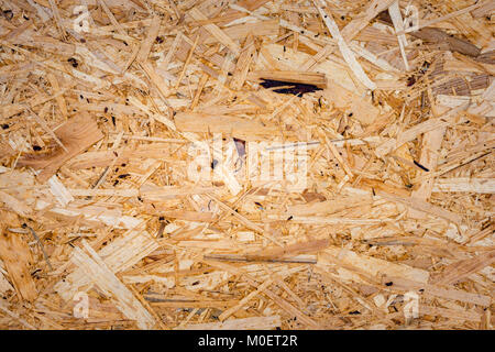 Nahaufnahme der Oriented Strand Board (OSB) Hintergrund Stockfoto