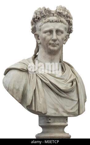 Neapel. Italien. Marmor portrait Büste des römischen Kaisers Claudius. Museo Archeologico Nazionale di Napoli. Neapel Nationalen Archäologischen Museum. Stockfoto