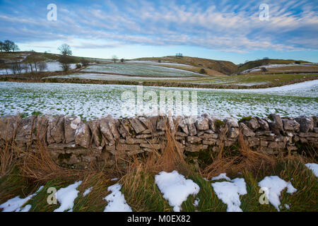 PEAK DISTRICT NATIONAL PARK, Stanshope, Ashbourne, Derbyshire, UK. Januar Stockfoto