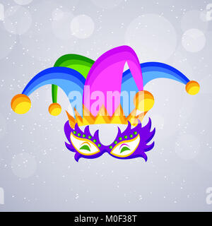 Abbildung: Elemente des Mardi Gras Carnival Hintergrund Stockfoto