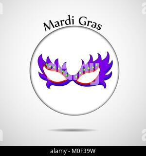 Abbildung: Elemente des Mardi Gras Carnival Hintergrund Stockfoto