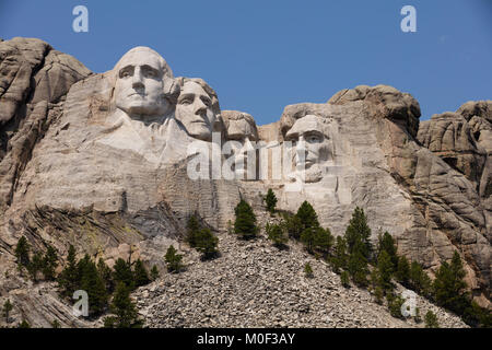 Der Mount Rushmore National Memorial in Keystone South Dakota, George Washington, Thomas Jefferson, Theodore Roosevelt und Abraham Lincoln Stockfoto