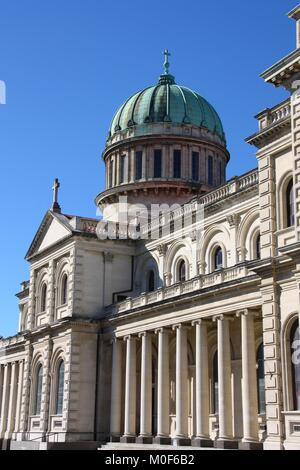 Christchurch, Canterbury, Neuseeland - Römisch-katholische Kathedrale des Heiligen Sakraments. Die Kathedrale stürzte im berüchtigten Erdbeben 2011. Stockfoto