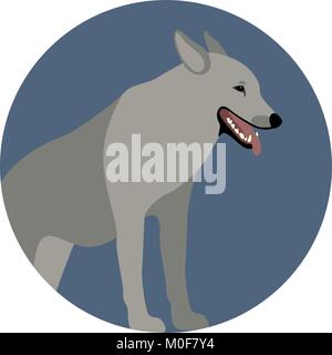 Wolf junge Vektor-illustration Flat Style Profil ansehen Stock Vektor