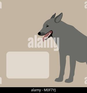 Wolf junge Vektor-illustration Flat Style Profil ansehen Stock Vektor