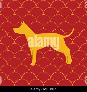 Chinesischen Hund Jahr nahtlose Muster Vector Graphic Design Stock Vektor