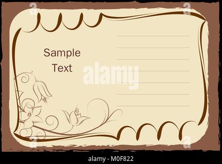 Elegant gezeichnete Rahmen mit Blume Stock Vektor