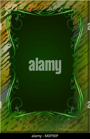 Vintage Frame über alte schäbige Tapete. EPS 10. Stock Vektor