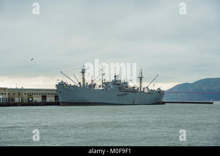 Die historischen USS Pampanito im San Francisco Maritime National Park Association geparkt am Fisherman's Wharf Stockfoto