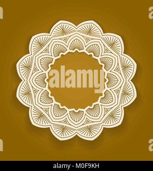 Runde ornamentalen Rahmen, Kreis floral background, mandala Muster, Vector Illustration in brauner Farbe. Kann für die Dekoration von Ausschreibungen verwendet werden, gree Stock Vektor