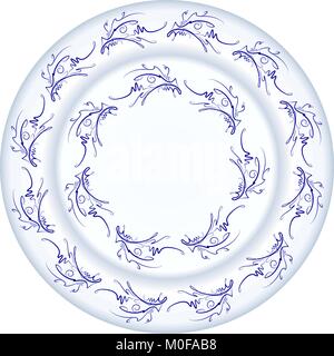 Abbildung floralen ornament Platte isoliert-Vektor Stock Vektor