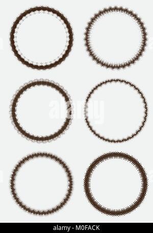 Satz von Grunge runden Rahmen Stock Vektor
