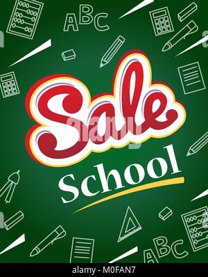 Vektor Banner zurück zu Schule Verkauf. Flyer und Banner mit Colorfu Stock Vektor