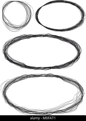 Satz mit 4 runden grunge Frames Stock Vektor