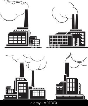 Einstellen der industriellen Symbole. Stock Vektor
