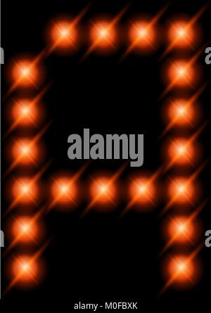 Vector LED-Buchstaben A. Stock Vektor