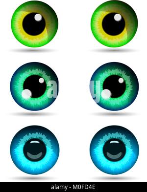 Drei Paar Augen. Vector Illustration. Stock Vektor