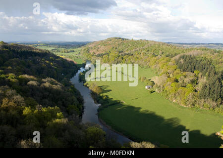 Vista des Flusses Wye aus symond von Yat Rock, Wald von Dean, England Stockfoto