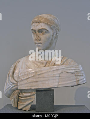 Marmor Portraitbüste von Alexander Severus, Roman spät Severan Zeitraum, 230-235 AD, das Metropolitan Museum der Kunst (Met), Upper Manhattan, New York Stockfoto