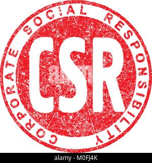 CSR. Corporate Social Responsibility Stempel Stock Vektor