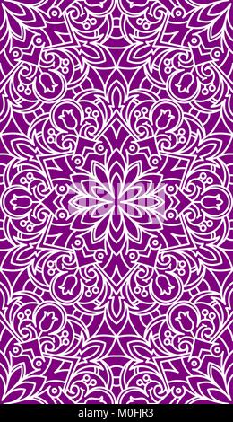 Nahtlose abstrakte Tribal Muster. Hand gezeichnet der ethnischen Struktur. Vector Illustration in der violetten Tönen. Stock Vektor