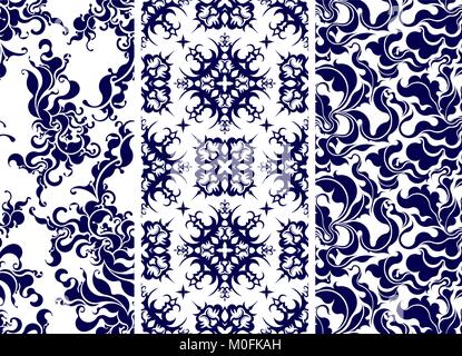 Satz 3 nahtlose Muster Stock Vektor