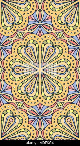 Nahtlose abstrakte Tribal Muster. Hand gezeichnet ethnischen Textur, Vector Illustration in hellen Farben. Stock Vektor