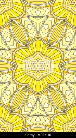 Nahtlose abstrakte Tribal Muster. Hand gezeichnet ethnischen Textur, Vector Illustration in hellen Gelbtönen. Stock Vektor