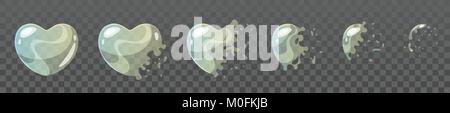 Herzform Bubble Burst Sprites Stock Vektor