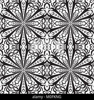Reiche monochrome nahtlose Muster eingerichtet. Vektor verzierten Floral Design. Stock Vektor