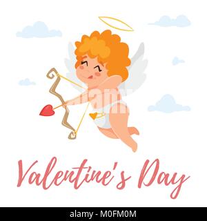 Cute Amor in den Himmel Stock Vektor