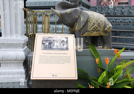 Sri Senpaga Vinyagar Tempel in Singapur Stockfoto