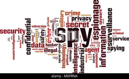 Spy Wort cloud Konzept. Vector Illustration Stock Vektor