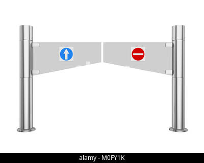 Drehkreuz Eingang Schranke isoliert Stockfoto