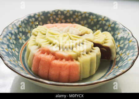 Snowy Haut mooncake während des Chinesischen Mitte gegessen - Herbst Festival Stockfoto