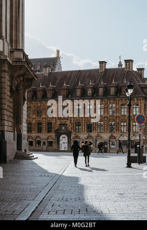 Die Menschen auf der Straße von Lille, die fünftgrößte Stadt in Frankreich nach Paris, Lyon, Marseille und Toulouse. Stockfoto