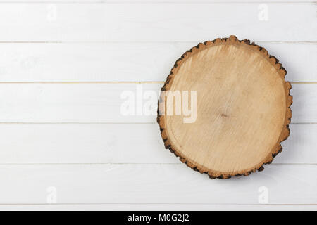 Laufbelag Board auf Holztisch. Ansicht von oben mit der Kopie. Stockfoto