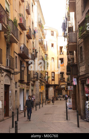 Gasse in La Ribera Barcelona Spanien Stockfoto