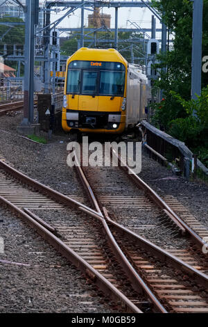 Warata Zug kommt an der Central Station in Sydney, New South Wales (NSW), Australien Stockfoto